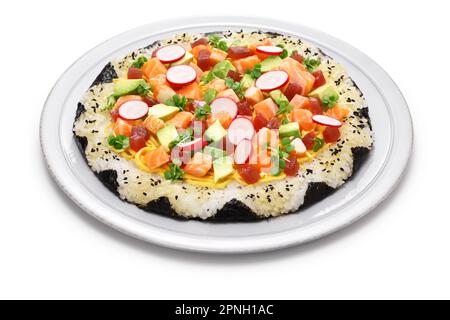 Pizza à sushi maison, sushis créatifs originaires de Toronto, Canada Banque D'Images