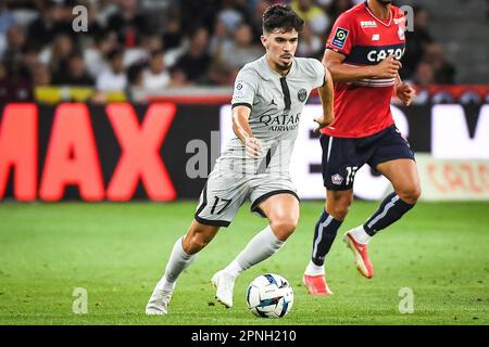 Vitor MACHADO FERREIRA (Vitinha) du PSG lors du championnat français Ligue 1 de football match entre le LOSC Lille et Paris Saint-Germain sur 21 août 2022 au stade Pierre Mauroy à Villeneuve-d'Ascq près de Lille, France - photo Matthieu Mirville / DPPI Banque D'Images