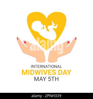 Journée internationale des sages-femmes. Mai 5th. Modèle pour arrière-plan, bannière, carte, affiche avec inscription de texte. Illustration vectorielle. Illustration de Vecteur