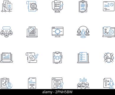 Collection d'icônes de ligne d'interrogation. Sondage, vote, élection, questionnaire, rétroaction, Réponse, vecteur de données et illustration linéaire. Opinion,bulletin,public Illustration de Vecteur