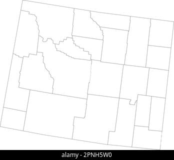 Carte des aveugles du Wyoming très détaillée. Illustration de Vecteur