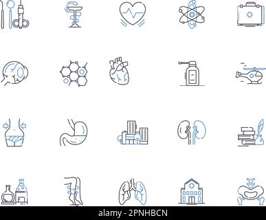 Collection d'icônes de la ligne centrale de premiers soins. Urgence, blessures, accidents, blessures, saignements, Bandages, vecteur Burns et illustration linéaire. RCP Illustration de Vecteur