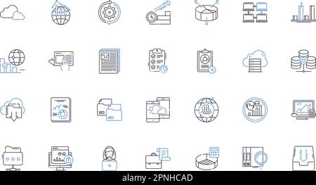 Collection d'icônes de ligne de confidentialité et de sécurité. Confidentialité, chiffrement, mots de passe, surveillance, pare-feu, Anonymat, confiance vecteur et linéaire Illustration de Vecteur