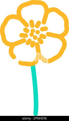 illustration vectorielle de l'icône représentant une fleur en forme de ressort buttercup Illustration de Vecteur