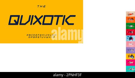 Police géométrique oblique quadrillé, lettres italiques sans serif, police robotique moderne pour logo tech et mécanicien, titre. Jeu de caractères vectoriel Illustration de Vecteur