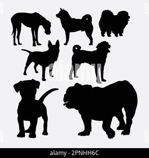 Silhouette du symbole de la boutique d'animaux de compagnie pour chiens. Bon usage pour symbole, logo, icône web, mascotte, éléments de jeu, ou n'importe quelle conception que vous voulez Illustration de Vecteur