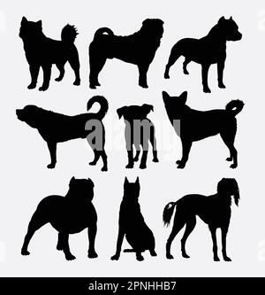 Silhouette du symbole de la boutique d'animaux de compagnie pour chiens. Bon usage pour symbole, logo, icône web, mascotte, éléments de jeu, ou n'importe quelle conception que vous voulez. Facile à utiliser. Illustration de Vecteur