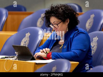 LA HAYE - Caroline van der Plas (BBB) à la Chambre des représentants au cours du débat sur les 24 milliards d'euros que le cabinet a réservés pour lutter contre la crise de l'azote. ANP KOEN VAN WEEL pays-bas hors - belgique hors Banque D'Images