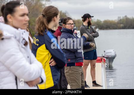 Les cours d'aviron de plage de Grande-Bretagne à Redgrave et Pinsent Rowing Lake, Caversham, Reading.pic montre Guin Batten, président de l'aviron côtier pour TeamGB Banque D'Images