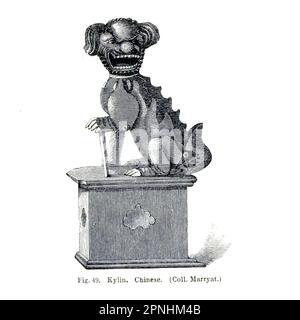 Kylin. Chinois. Du livre Collections vers une histoire de poterie et de porcelaine, aux siècles 15th, 16th, 17th et 18th : avec une description de la fabrication, un glossaire, et une liste de monogrammes par Joseph Marryat, éditeur Londres : J. Murray 1850 Banque D'Images