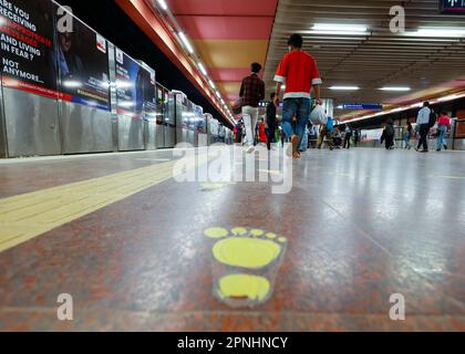 La station de métro Dilli Haat - INA à Delhi, Inde Banque D'Images
