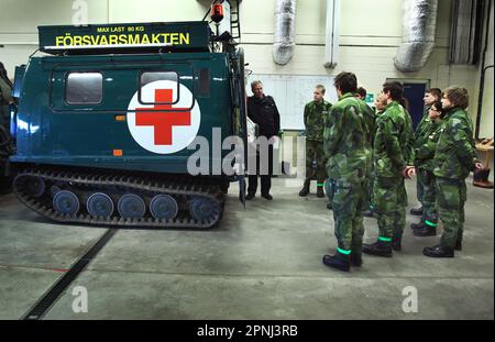 Les jeunes qui prennent conscience de l'Association suédoise des volontaires de l'Armée de l'Air (Suédois: Flygvapenfrivilligas riksförbund, FVRF), communément connue sous le nom de volontaires de l'Armée de l'Air (Suédois: Flygvapenfrivilliga) est une organisation de défense volontaire suédoise. Sur la photo : Voici une photo des écoles de vol des forces armées suédoises à Halmstad, en Suède. Banque D'Images