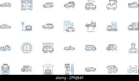 Collection d'icônes de bus et de lignes de transport. Trajet, transport, arrêt de bus, tarif, billet, Route, vecteur horaire et illustration linéaire. Transports en commun Illustration de Vecteur