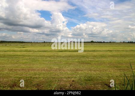 Prairies et routes dans la région de Zuidplaspolder où le nouveau village sera construit aux pays-Bas Banque D'Images