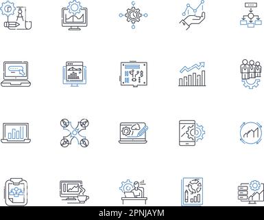 Collection d'icônes de ligne logos et symboles. Emblème, icône, badge, marque, écusson, Insigne, vecteur de joint et illustration linéaire. Signet,identité,profil de token Illustration de Vecteur