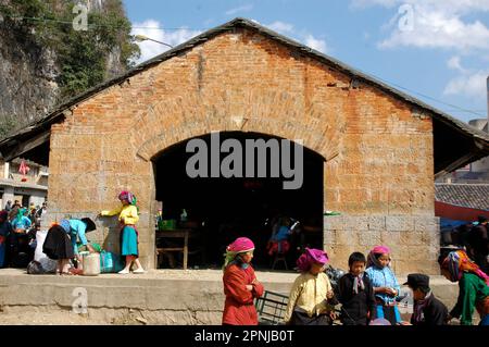 Marché hebdomadaire de Dong Van. Ha Giang, Vietnam Banque D'Images