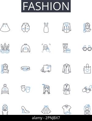 Collection d'icônes de mode. perception, image, statut, influence, crédibilité, fiabilité, vecteur d'autorité et illustration linéaire Illustration de Vecteur