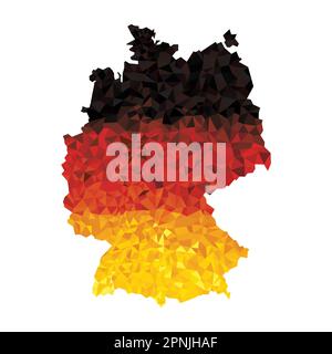 Carte de l'Allemagne dessinée avec des polygones. Illustration de Vecteur