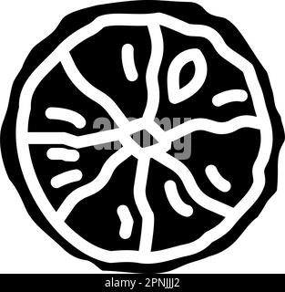 illustration vectorielle d'icône de glyphe de fruits séchés au citron Illustration de Vecteur