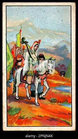 Carte à cigarettes chinoise vintage , époque pré-communiste Banque D'Images