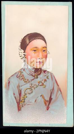 Carte à cigarettes chinoise vintage , époque pré-communiste Banque D'Images