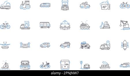 Collection d'icônes de ligne d'expédition. Fret, colis, livraison, logistique, fret, Envoi, vecteur d'expédition et illustration linéaire. Transport, expédition Illustration de Vecteur