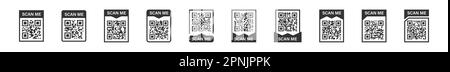 Jeu d'icônes de code QR de numérisation. Modèle de code à barres de cadres. Application Web et mobile. Illustration vectorielle Illustration de Vecteur