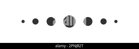 Faites glisser les points dans la ligne. Icône de point noir. Illustration isolée à vecteur plat Illustration de Vecteur
