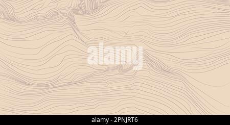 Arrière-plan de la carte topographique à contour linéaire. Motif à plat abstrait géographique. Texture cartographique simple. Illustration vectorielle Illustration de Vecteur