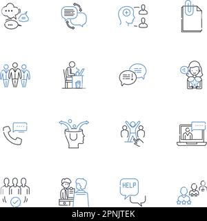 Collection d'icônes de ligne d'aide algorithmique. Automatisation, efficacité, optimisation, complexité, logique, Calcul, vecteur d'intelligence et linéaire Illustration de Vecteur