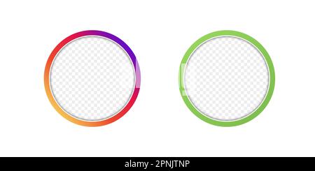 Icône de cadre dynamique avec arrière-plan transparent.Cadre de cercle de réseaux sociaux pour la conception de sites Web.Illustration vectorielle Illustration de Vecteur