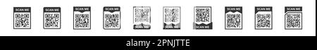 Jeu d'icônes de code QR de numérisation. Modèle de code à barres de cadres. Application Web et mobile. Illustration vectorielle Illustration de Vecteur