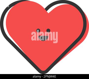 Coeur emoji visage souriant icône dans un style plat. Illustration vectorielle isolée Illustration de Vecteur
