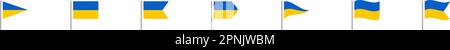 Icône de l'ensemble de drapeaux de l'Ukraine. Symbole national d'illustration bleu et jaune. Concept de vecteur isolé plat. Illustration de Vecteur