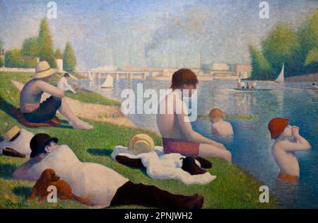 Baigneurs à Asnières, Georges Seurat, 1884, Banque D'Images