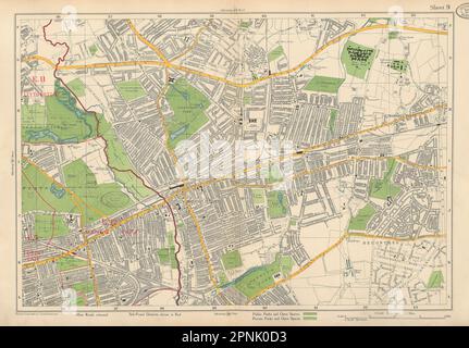 ILFORD Wanstead Flats Barking Goodmayes Newbury Park Becontree. CARTE bacon 1934 Banque D'Images