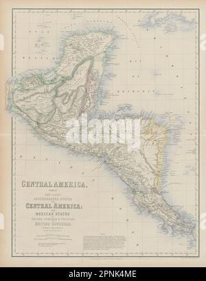 Amérique centrale. Mexique Chiapa, Tabasco et Yucatan. Belize et ch. CARTE DE SWANSTON 1860 Banque D'Images