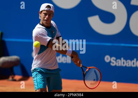 Barcelone, Espagne. 19th avril 2023. 19 avril 2023, Barcelone, Espagne: BARCELONE, ESPAGNE - AVRIL 19: . Diego Schwartzman pendant l'Open de Barcelone Banc Sabadell 70 Trofeo Conde Godo jeu contre Jannik sinner au Real Club de Tenis Barcelone sur 19 avril 2023 à Barcelone, Espagne 900/Cordon presse crédit: CORDON PRESSE/Alamy Live News Banque D'Images