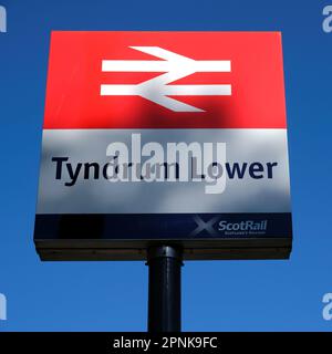 Panneau de la gare de Tyndrum Lower, Tyndrum Scotland Banque D'Images