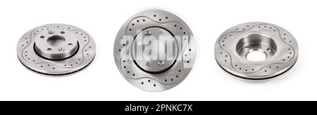Disque de frein de voiture isolé sur fond blanc. Pièces automatiques. Pièces de rechange pour voiture. Banque D'Images
