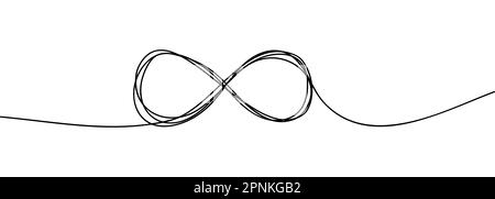 Dessin de symbole infini par un dessin à une ligne. Illustration vectorielle isolée sur fond blanc Illustration de Vecteur