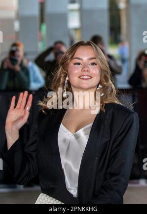 Rotterdam, Niederlande. 19th avril 2023. La princesse Ariane des pays-Bas arrive à la RTM Stage Ahoy à Rotterdam, sur 19 avril 2023, pour assister à la Koningsdagconcert 2023, le concert avant la Journée des rois est organisé pour ceux qui ont contribué à l'organisation de la Journée des rois crédit: Albert Nieboer/pays-Bas OUT/point de vue OUT/dpa/Alay Live News Banque D'Images