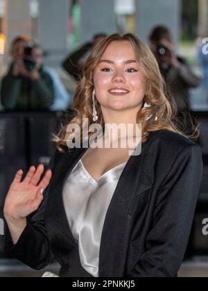 Rotterdam, Niederlande. 19th avril 2023. La princesse Ariane des pays-Bas arrive à la RTM Stage Ahoy à Rotterdam, sur 19 avril 2023, pour assister à la Koningsdagconcert 2023, le concert avant la Journée des rois est organisé pour ceux qui ont contribué à l'organisation de la Journée des rois crédit: Albert Nieboer/pays-Bas OUT/point de vue OUT/dpa/Alay Live News Banque D'Images