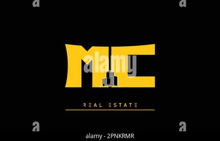 Lettres de l'immobilier moderne Creative logo MC , cm Illustration de Vecteur