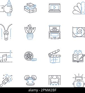 Collection d'icônes de la gamme Masterful Crafters. Habile, Artisan, Expert, Talent, Créatif, Fabrication, vecteur Ingenuity et illustration linéaire Illustration de Vecteur