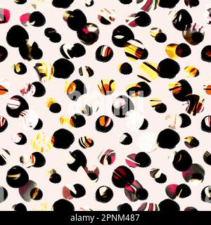 Pois aquarelle sans couture, motif géométrique à la main. Banque D'Images