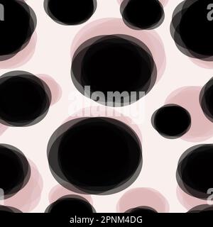 Pois aquarelle sans couture, motif géométrique à la main. Banque D'Images