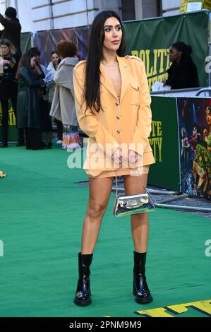 NISHA Aaliya arrive au screening spécial de la société polie, Curzon Mayfair, Londres, Royaume-Uni. Photo prise le 19th avril 2023. Crédit : voir Li/Picture Capital/Alamy Live News Banque D'Images