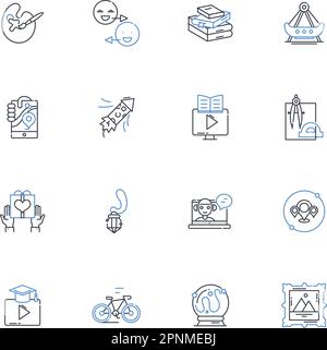 Collection d'icônes de ligne ACT. Performance, théâtre, théâtre, lecture, script, Cast, vecteur de scène et illustration linéaire. Répétition,Directeur,Plan de l'acteur Illustration de Vecteur