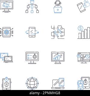 Collection d'icônes de ligne de prévision des ventes. Projection, analyse, estimation, anticipation, analyse, Prédiction, vecteur de prévision et linéaire Illustration de Vecteur